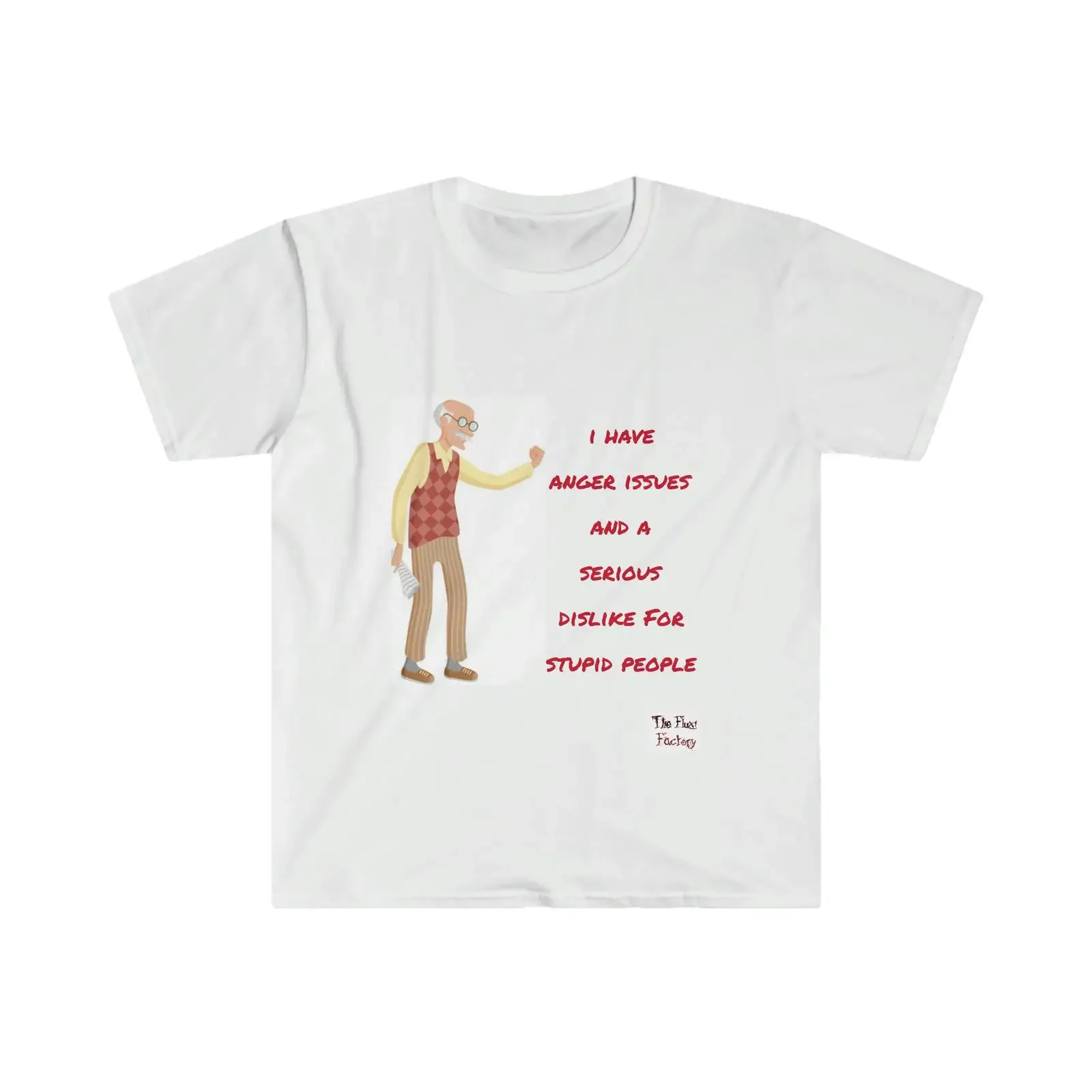 T Shirt Anger Issues And Stupid People vintage Washed Breathable Stretched homme fashion Slightly Versatile