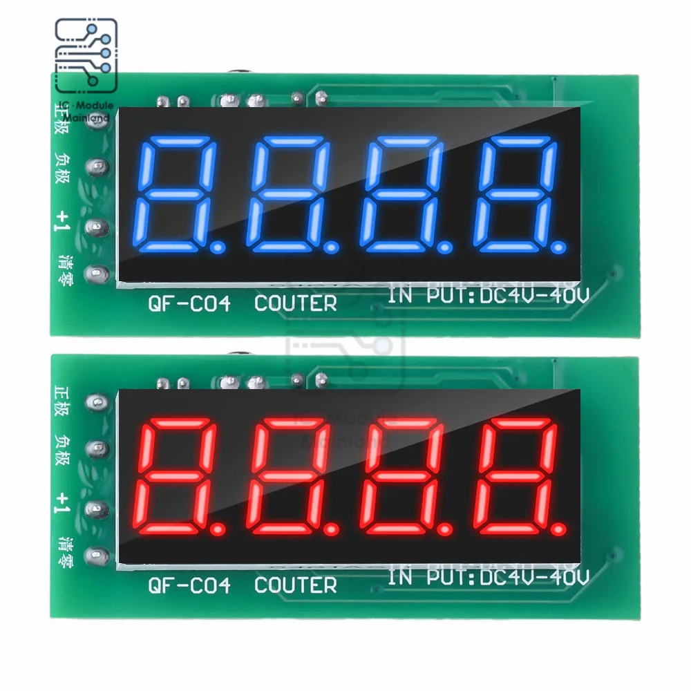 

DC4-40V Wide Voltage 4-Digit Counter Module 0-9999 Accumulation with Memory Low Level Counter Module