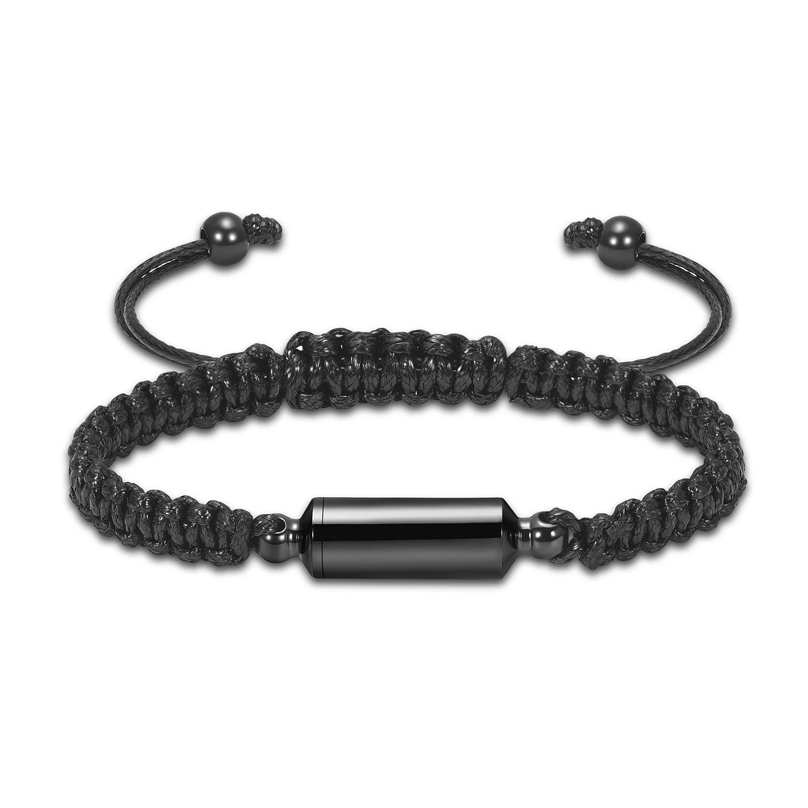 

IJB10084 Cremation Jewelry Cylinder Urn Rope Bracelet for Ashes for Women Men Keepsake Memorial Leather Cuff Bangle