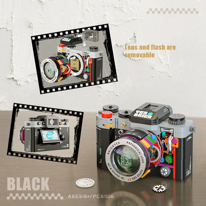 Technical Classic Digital Camera Model MOC Building Blocks Assembly Retro Camera Creative Bricks Toys for Kids Christmas Gifts