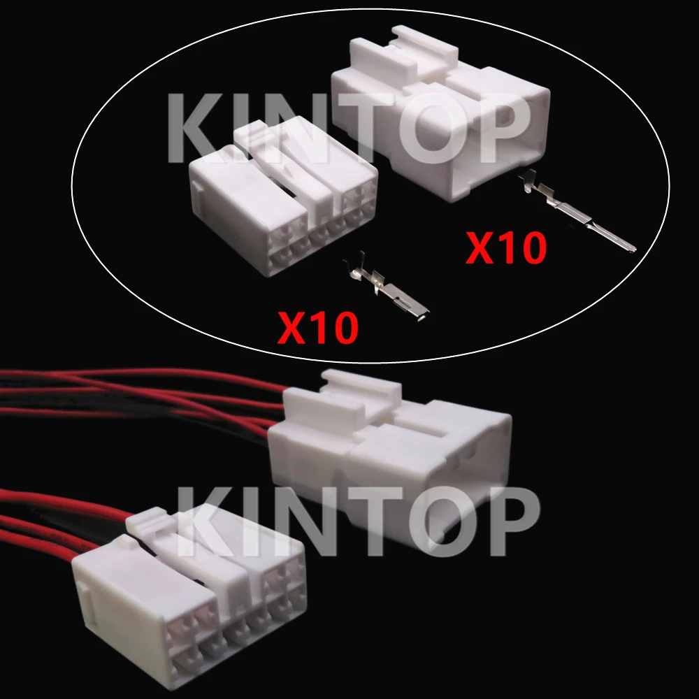 1 Set 10 Pins Car Modification Socket AC Assembly Accessories MG651056 MG641059 7283-1100 Auto Unsealed Connector With Wires