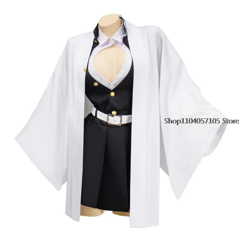 Anime Kanroji Mitsuri Cosplay Kostuum Kimetsu No Yaiba Spel Demon Moordenaar Volledige Set Volwassen Kinderen Pruik Kimono Pak Feest Vrouwen Uniform