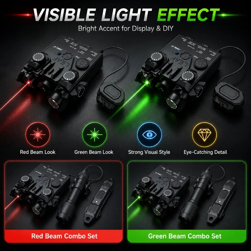 Multi‑Mode Illumination Assembly Red Green Laser LED Dual‑Switch Hobby DIY Parts