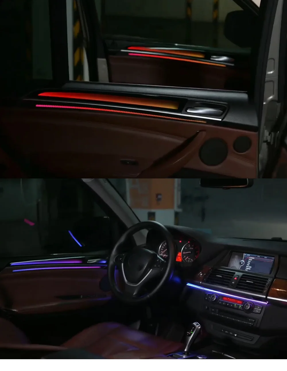 Dragon scale Door Panel Replacement Lighting For BMW X5 2008-2013 Ambient Lights Dynamic 1:1 Mold Screen control/CD key control view 5