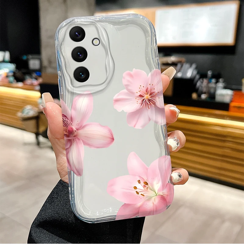 زنبق زهرة طباعة قضية الهاتف لسامسونج غالاكسي A16 A06 A55 A35 A25 A15 A05 A05S A54 A34 A24 A14 A73 A53 A33 A23 A13 A52 A32 A22