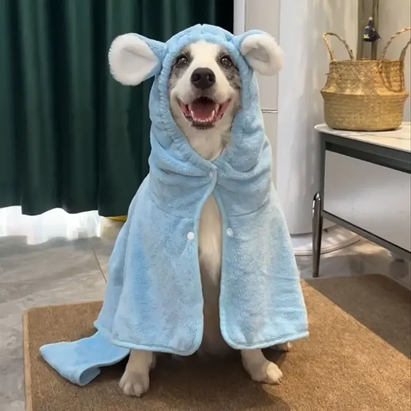 Border Collie Dog Bath Special Bathrobe Bath Towel Can Wear Clothes Absorbent Towel Quick-drying Supplies Large Pet Suplies