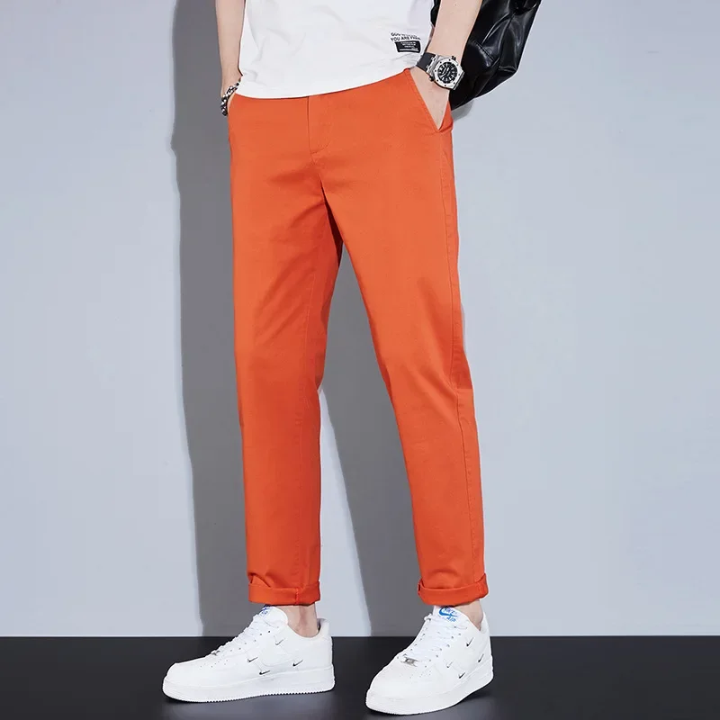 

Men's Spring Autumn Fashion Business Casual Cotton Long Pants Suit Pants Male Elastic Straight Formal Trousers Plus Big Size 4XL