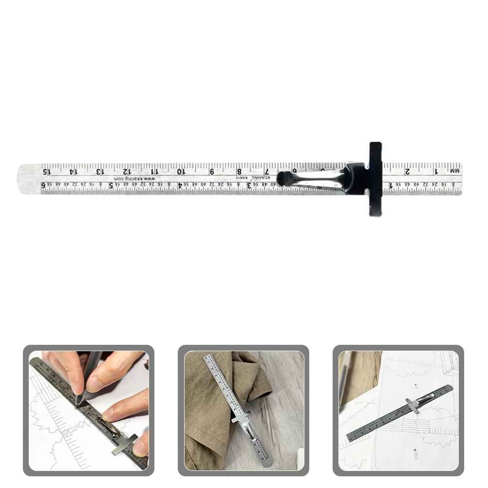مسطرة جيب من الفولاذ المقاوم للصدأ، مقياس قياس معدني محمول، تخرج واضح للخياطة، مكتب المدرسة، مسطرة الجيب