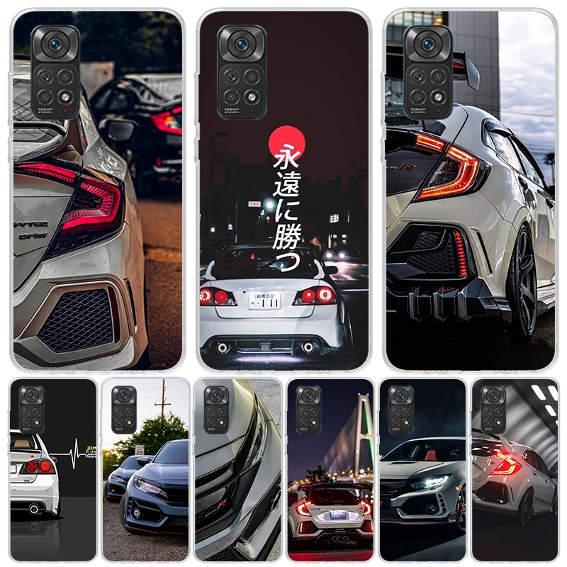 JDM Type R Civic Sport Car Phone Case For Xiaomi Redmi Note 13 12S 12 11S 11T 11E Pro Plus 10S 10 9S 9 8T 8 7 Art Customized Coq