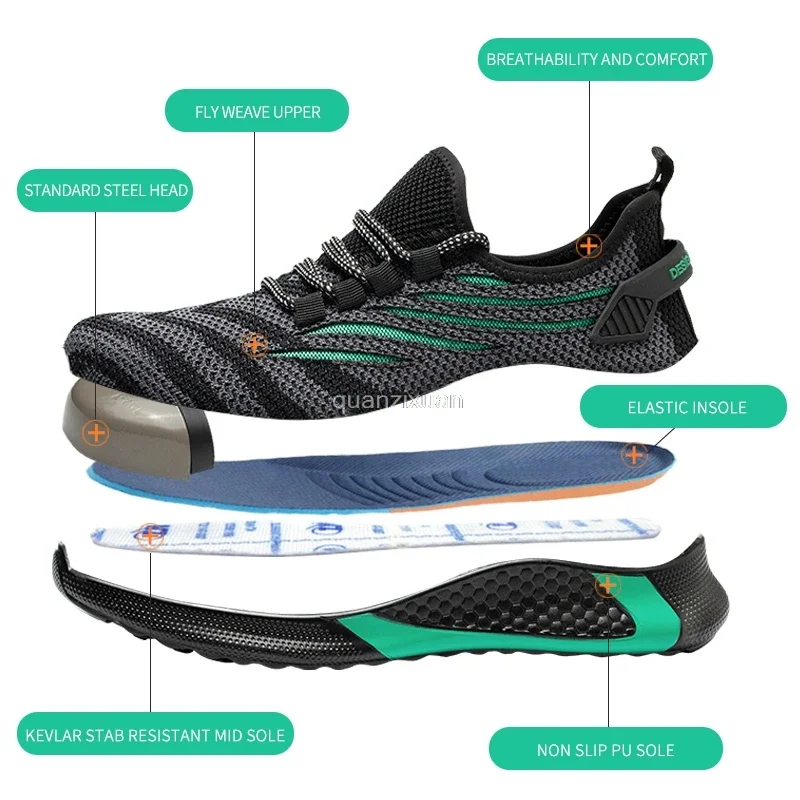 Men Work Safety Shoes Boots Security Protection Shoes Anti-puncture Working Sneakers Male Indestructible Steel Toe Cap Shoes