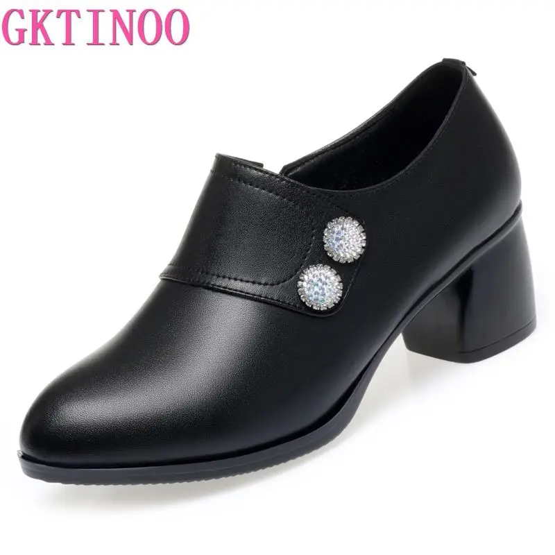 GKTINOO scarpe da donna in vera pelle 2024 autunno New Large Size 41 42 43 scarpe da donna scarpe da donna con tacco alto scarpe da ufficio