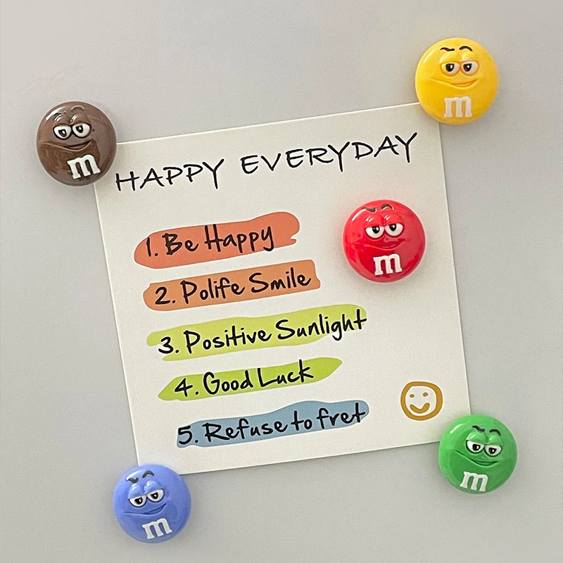 10Pcs Cute Magnets For Refrigerator Funny Letter M Bean Fridge Magnets DIY Fit Magnetic Whiteboard Decoration Child\'s Party Gift