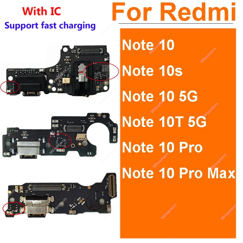 

For Xiaomi Redmi Note 10 10S 10 Pro Max 10T 4G 5G USB Charging Board USB Dock Fast Charger Board Replacement Parts