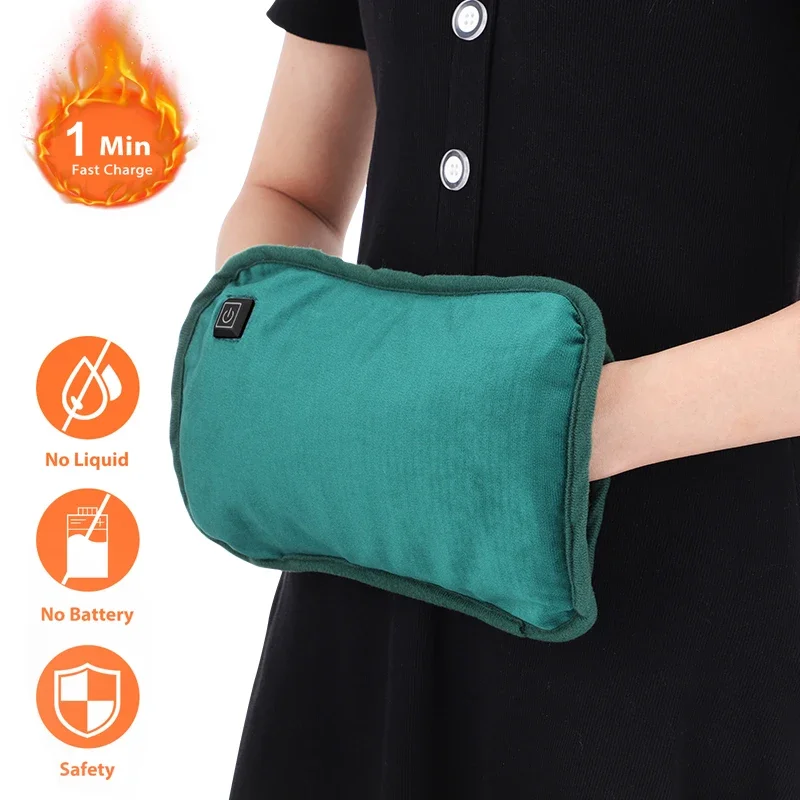 Portable USB Heated Hand Warmer Pouch – Reusable Body & Foot Warmer for Winter – Small Handy Heater for Women – Christmas 