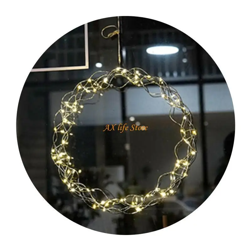 J2HA Christmas Window Lights Layout Props Round Hollow Lantern Xmas Gifts