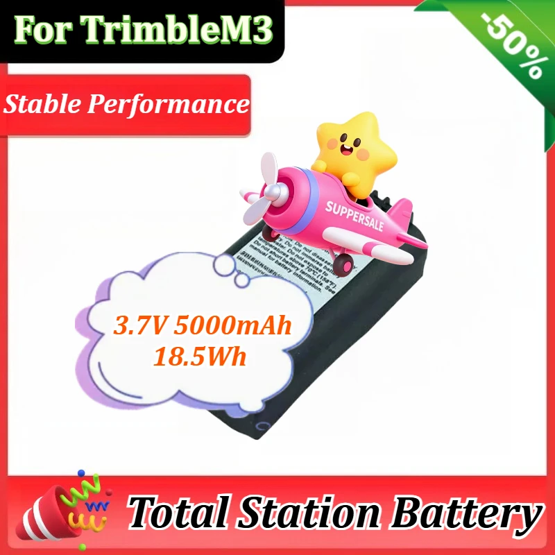 

Новая батарея 3.7V 5000mAh 18.5Wh 890-0084-XXQ для Trimble M3 DR2 DR3 DR Nomad Total Station с двойным зарядным устройством Bateria M3