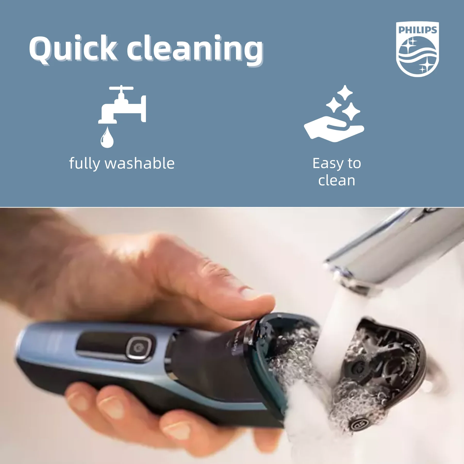 Philips Norelco Electric Shaver Series 3500 S3212, Afeitadora eléctrica de rotación húmeda y seca para hombre, con recortadora emergente