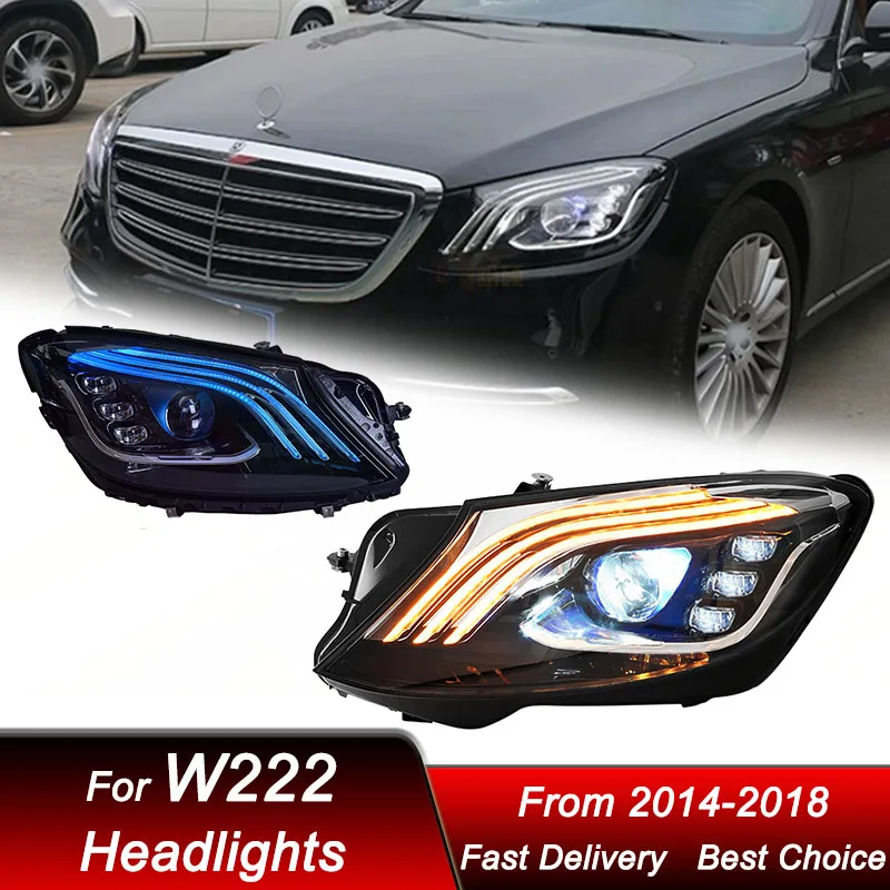 Car Headlights For Mercedes-Benz S class W222 2014-2018 Maybach style LED Auto Headlamp Assembly Projector Lens Accessories Kit