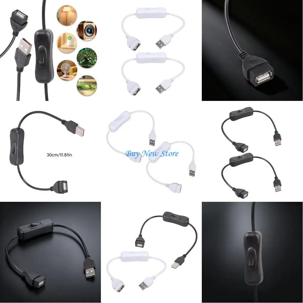 

20CE 30cm USB Power Cable With 304 Switcher For Charging Fans LED Lights Not Support Data Transfer for Low Wattage Devices