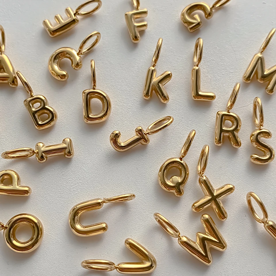 EMANCO Edelstahl 3D Bubble Alphabet Anhänger Minimalistischer Stil Buchstabenelemente DIY Halskette Armband Schmuckherstellung – Detail 4