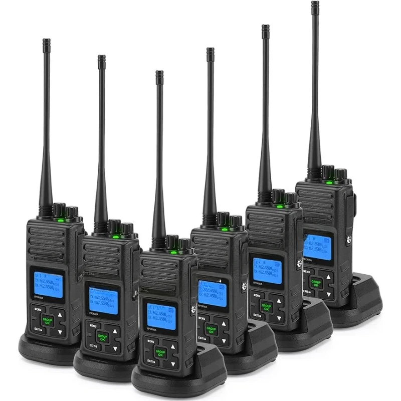 FPCN30A Two Way Radios Long Range 5 Watts Walkie Talkies  2 Way Radios UHF Programmable Handheld  Radio  , 6 Packs