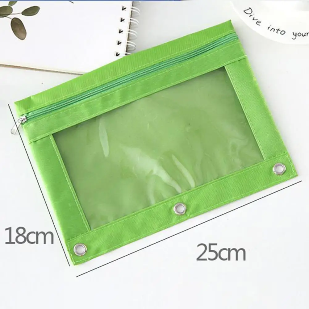 

Helpful Pencil Case 3 Holes Wear-resistant Storage Pouch Pencil Eyeglasses Storage Pouch