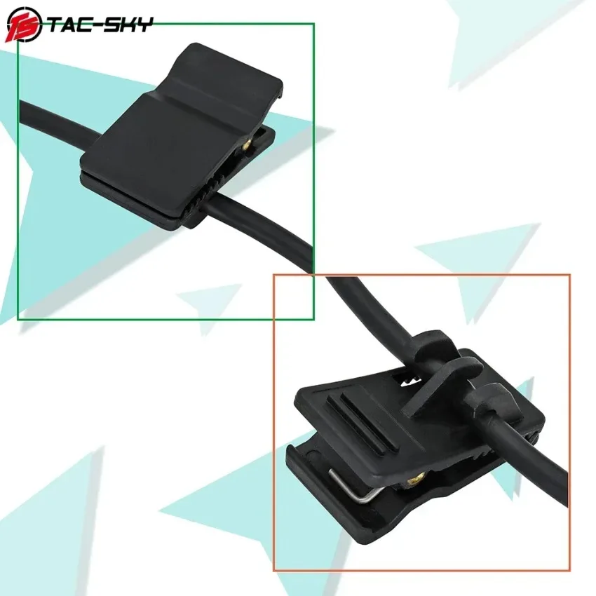Kit cavo a Y per cuffie tattiche TAC-SKY Compatibile con microfono per cuffie PELTO PTT e Comta per cuffie Comta