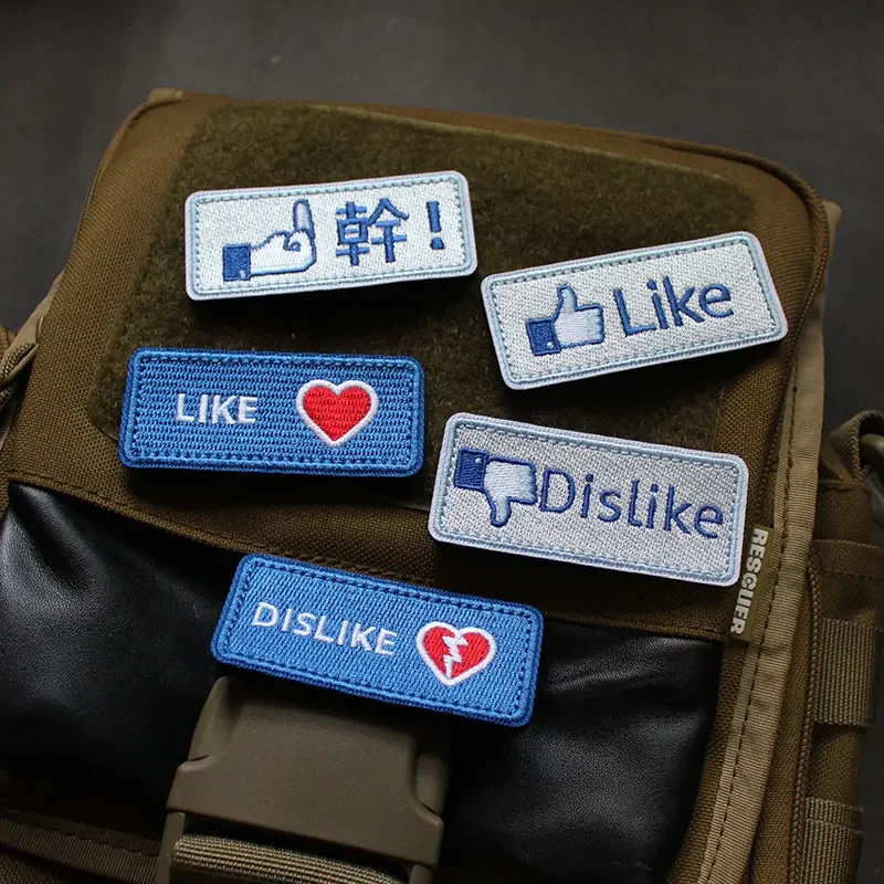 Outdoor Accessories LIKE Red Heart Thumbs-up Embroidered Gesture Armband Creative Badges Chest Strips Morale Badges and Stickers
