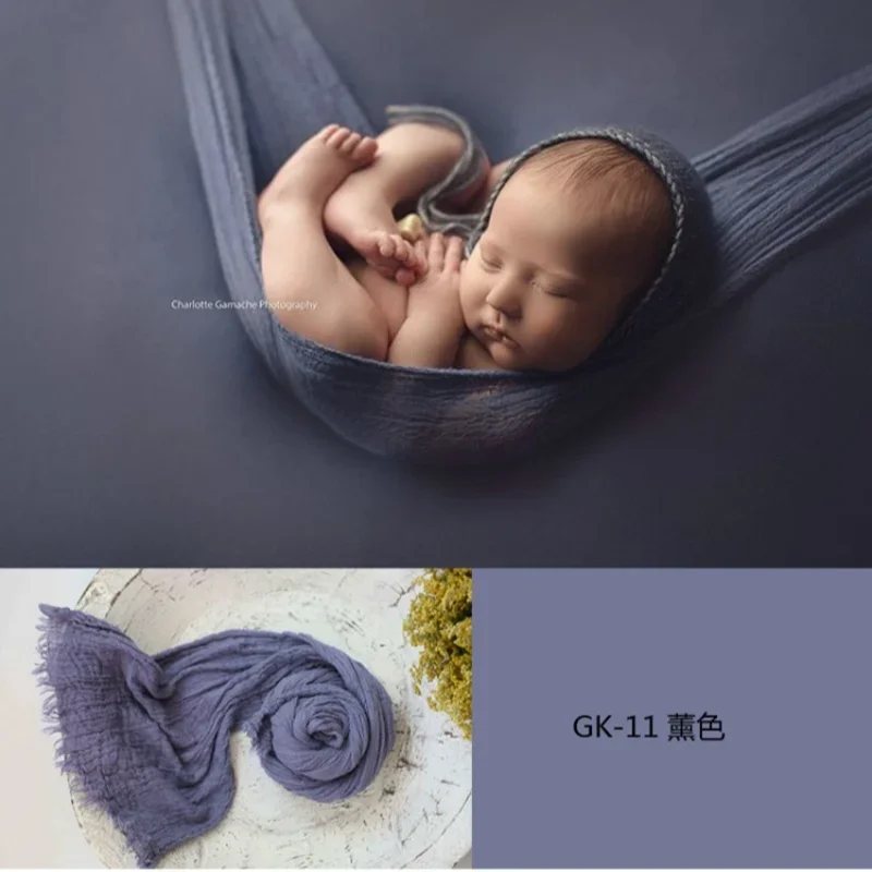 Newborn Photography Props Simple Solid Color Shooting Backdrop Blanket Soft Seersucker Wrap Studio Baby Photoshoot Blankets