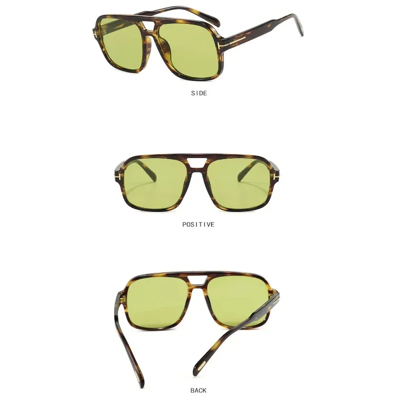 Vintage Classic Brand Designer Double Bridge Square Sunglasses Women For Men Male Luxury Sun Glasses Punk Big Frame Shades UV400 image 5