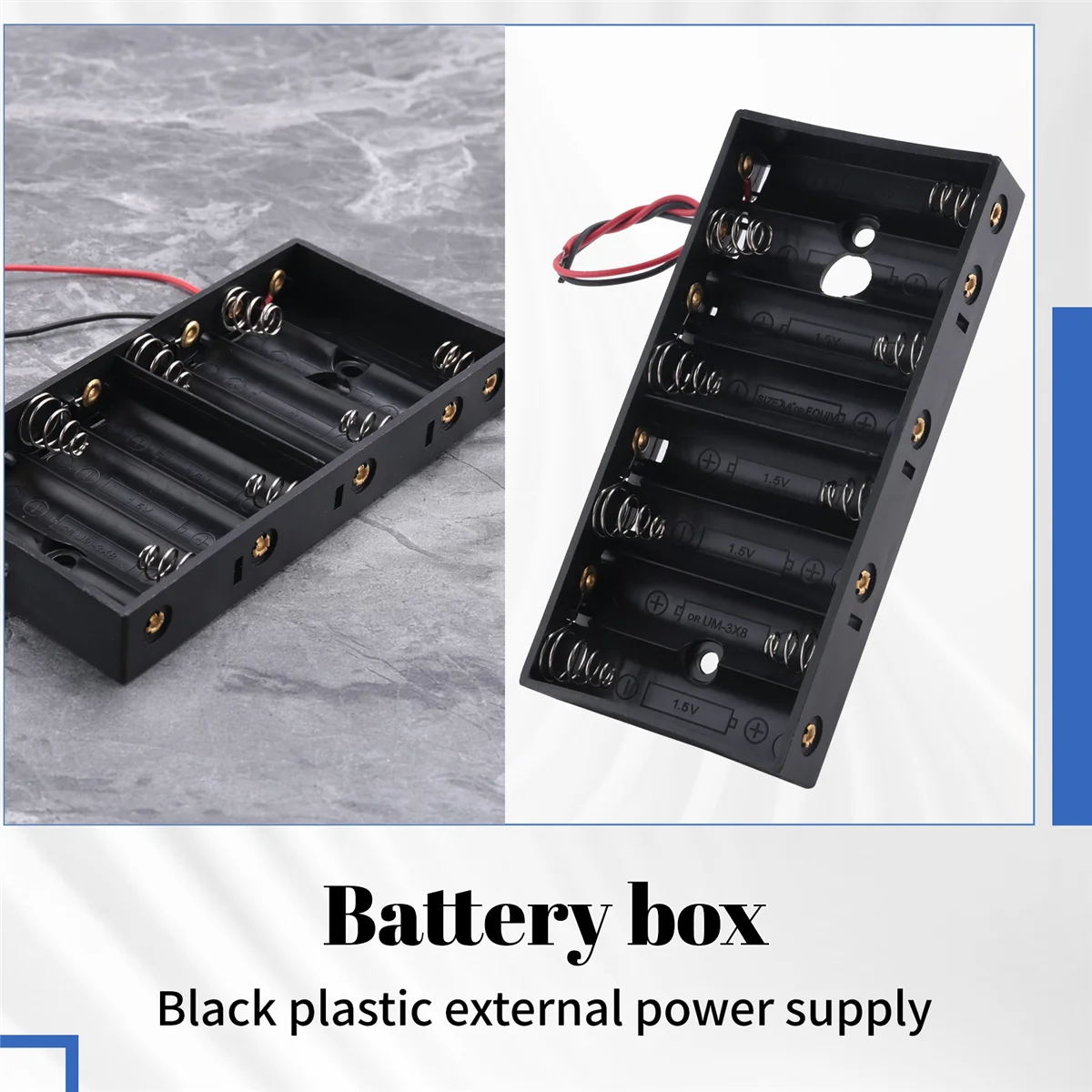 New Plastic 8 X 1.5V AA 2A CELL Battery Holder Storage Box standard 12V Case With Lead Wire HOT