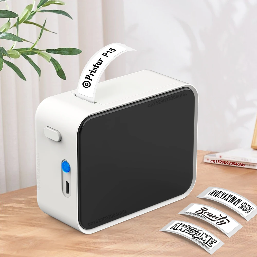 Portable Label Printer Mini Bluetooth Labeling Machine DIY Adhesive Label Stickers Thermal Printer or 5PK White Label Tapes