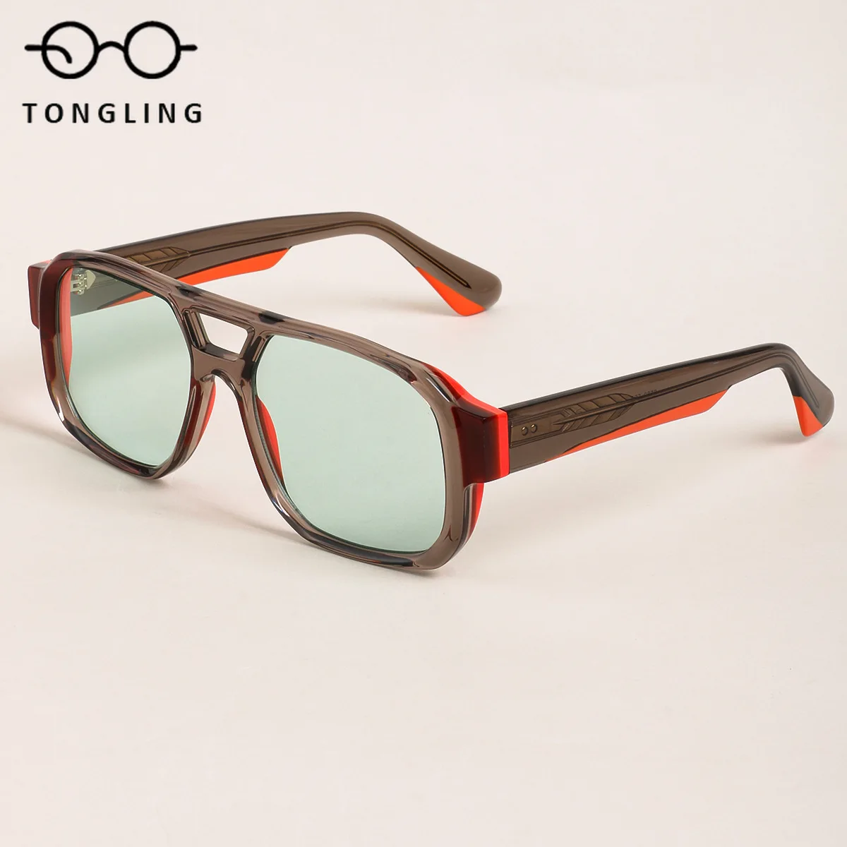 

2026 New Fashion Men Handmade Premium Acetate Sunglasses Women Outdoor Square Retro Large Frame UV400 Protection Sun Glasses