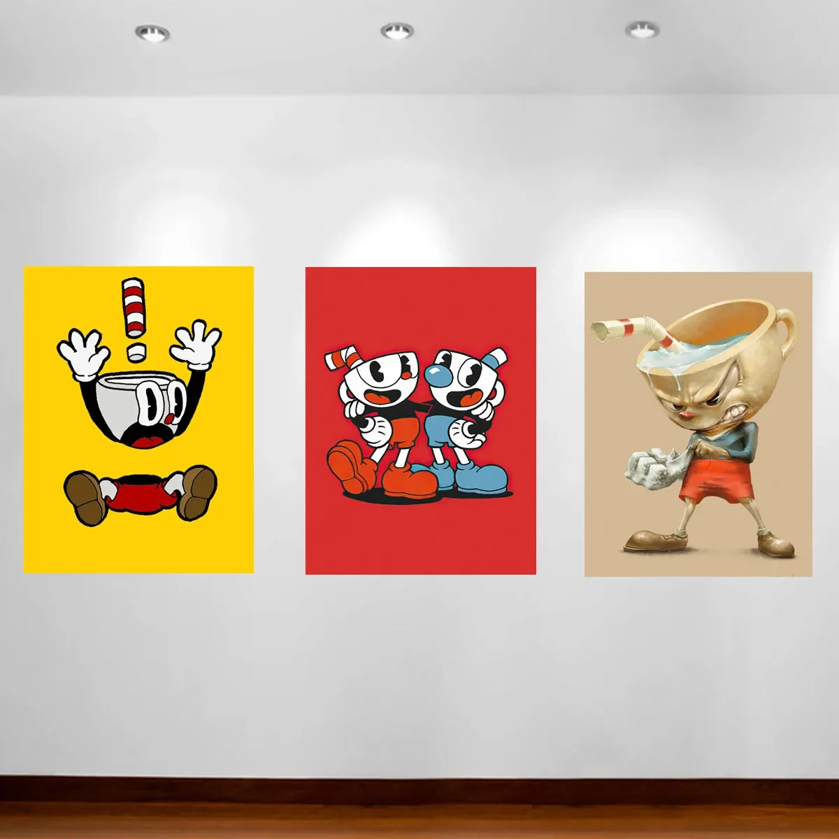 Cuphead Couple Games Poster Mugman Anime Posters Canvas Painting Children's Room Wall Stickers Bedroom Living Room Wall Decor