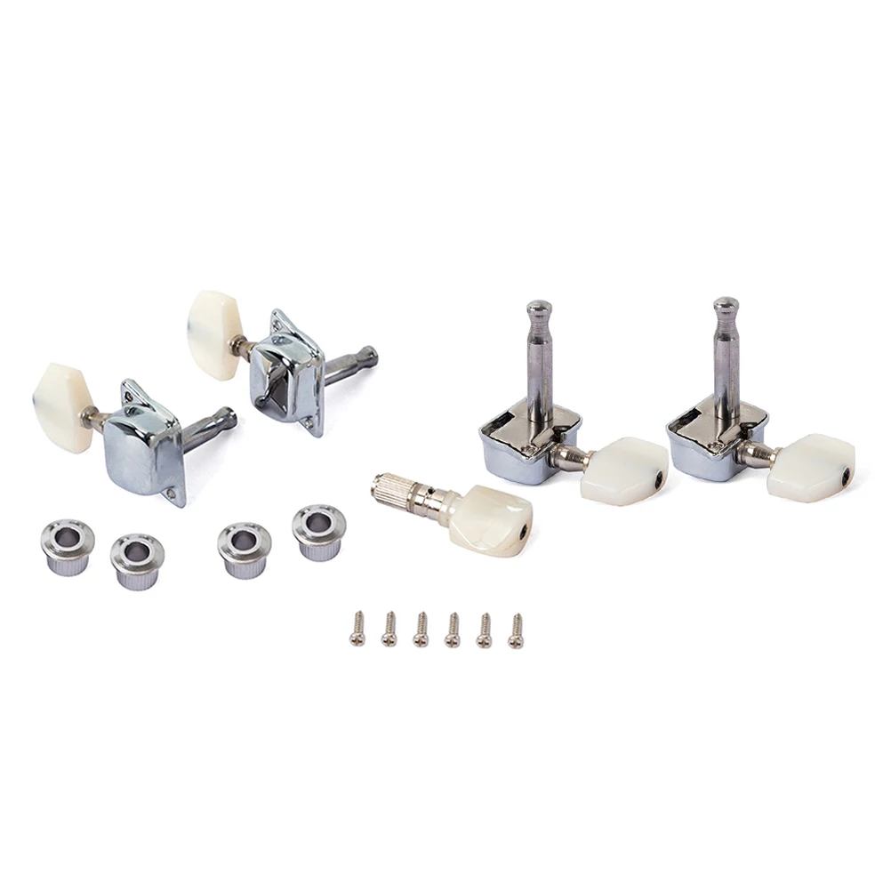 

5 pcs Banjo Tuner Peg Semi-closed Machine Head Key Silver Color String Fixing Strong Metal Parts Accessories