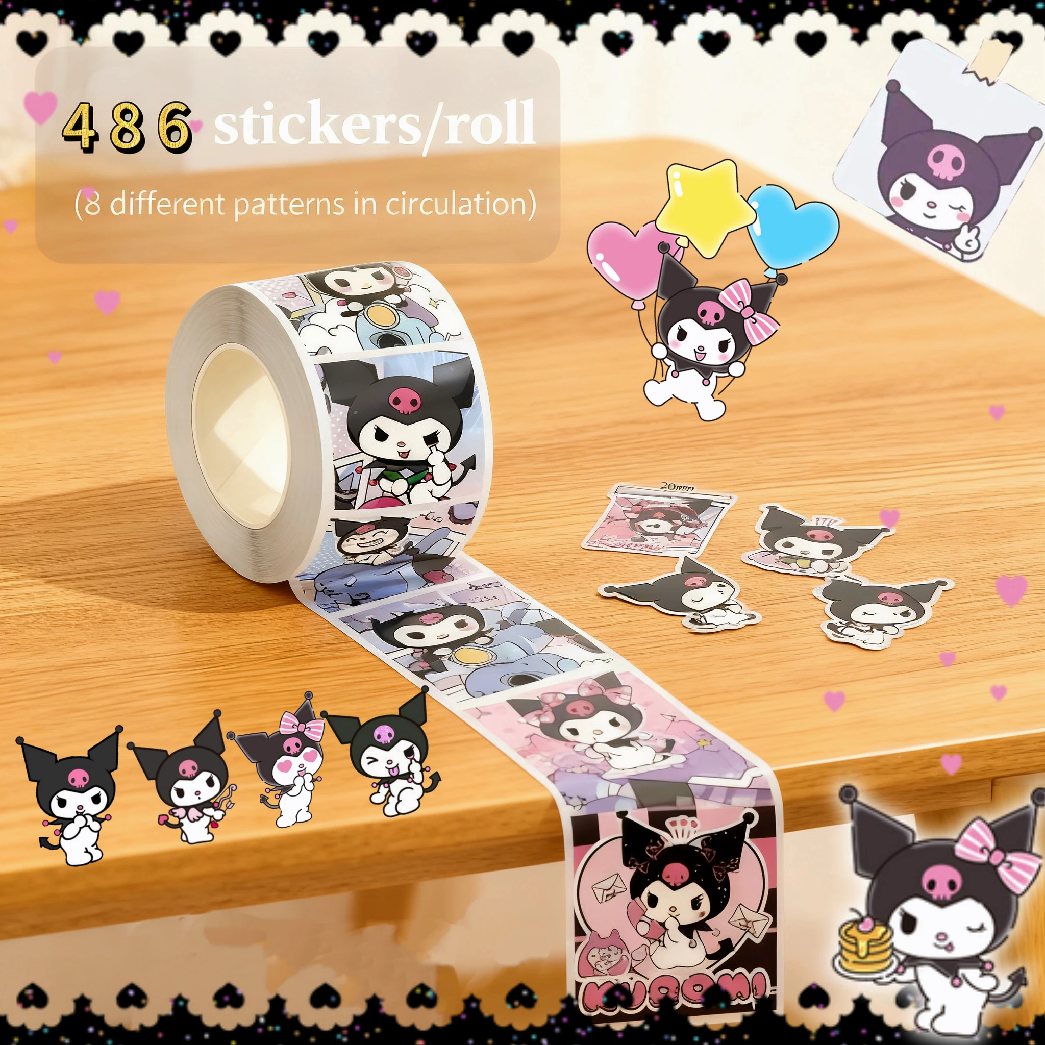 مجموعة ملصقات كورومي اللطيفة - تصميمات ممتعة بما في ذلك الوجوه المبتسمة وتفاصيل القوس، مثالية للمشروعات اليدوية، وزخرفة المخطط، G