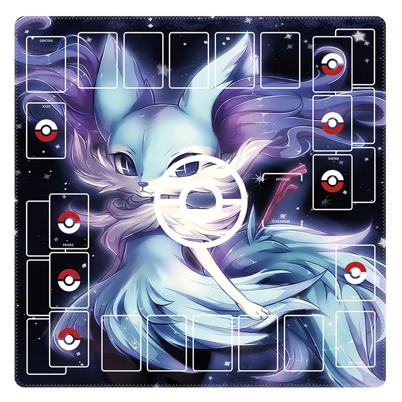 แผ่นรองการ์ดสองคนเล่น ชาริซาร์ด เกนการ์ มิว PTCG ของเล่นแอคชั่นกันน้ำทำเอง ฟิกเกอร์อนิเมะ ของสะสมเกม ดวลลิ่งดิสก์