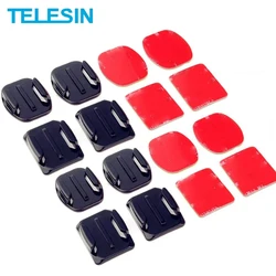 TELESIN 8pcs Flat and Curved Adhesive Sticker Helmet Mount for GoPro Hero 13 12 11 10 SJCAM EKEN DJI Action 5 4 Camera Accessory