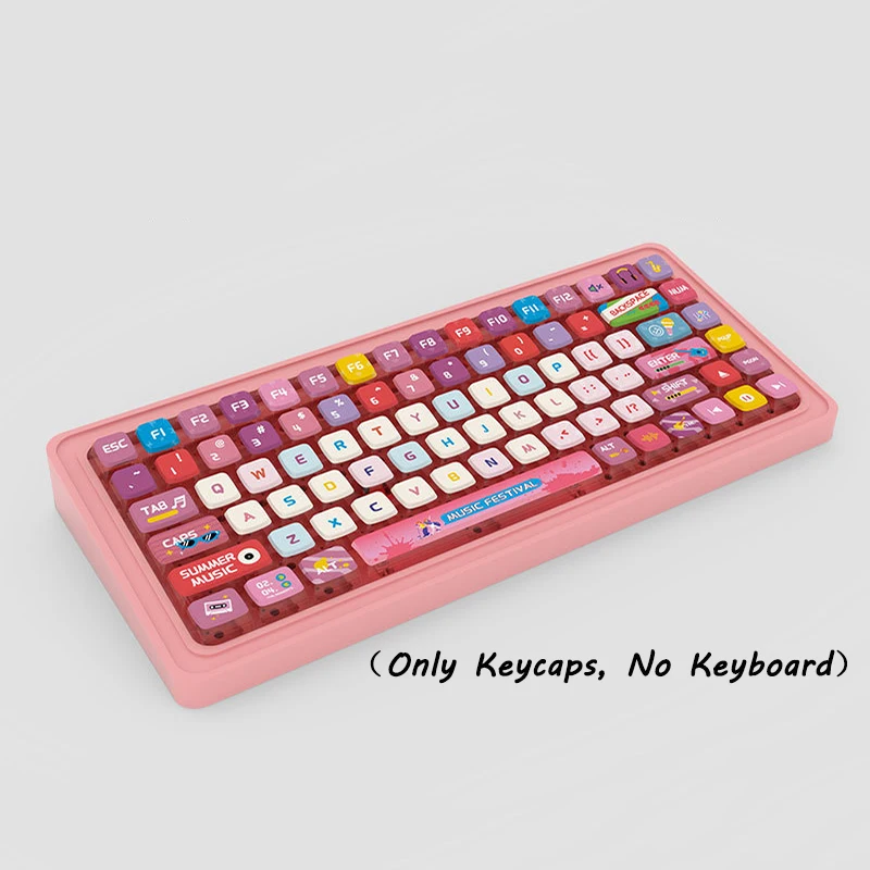 

Music Theme Keycaps for Mechanical Keyboards 125 Keys Keycap Set PBT Material Durable Keycaps Four Side Transparent Keycap