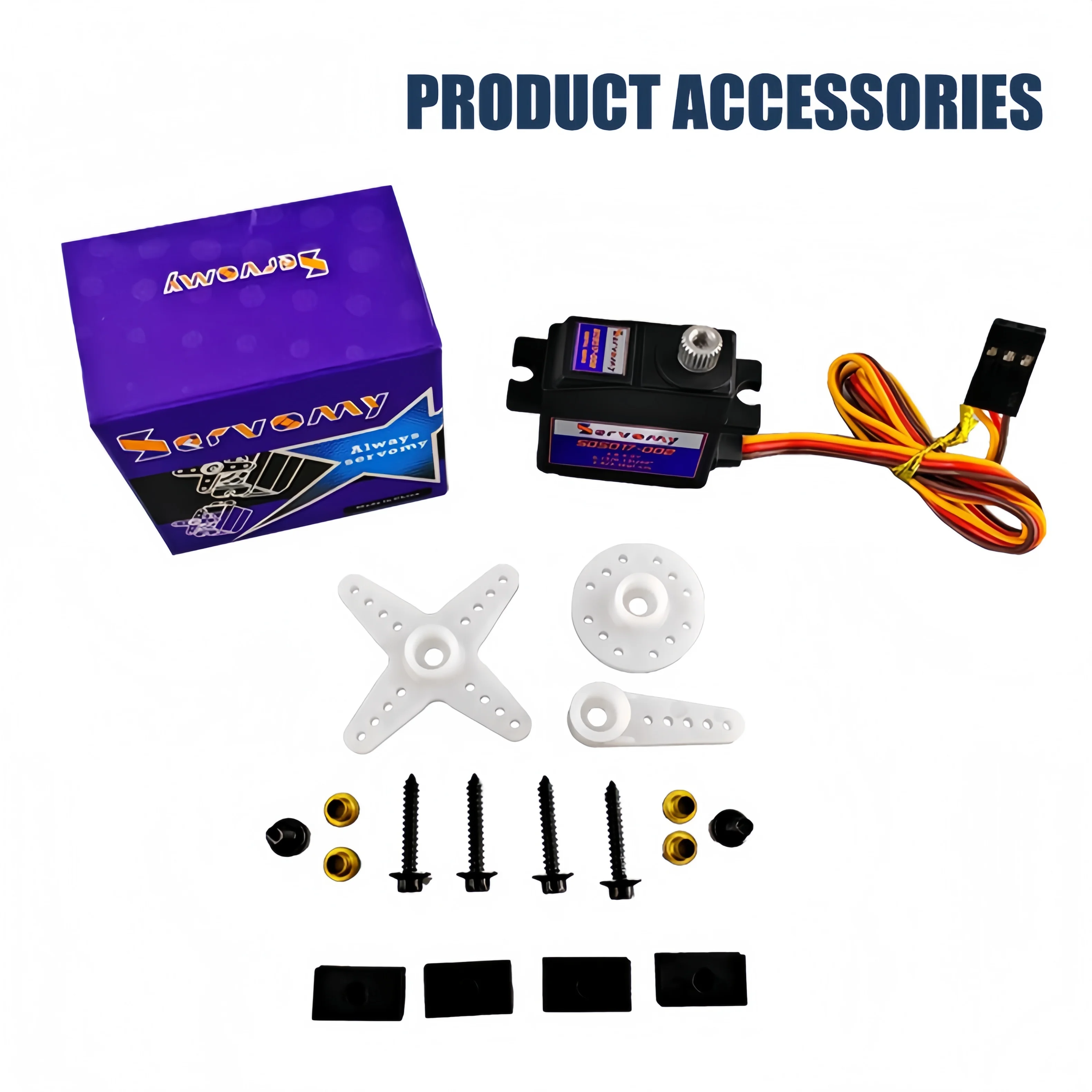 Servomy-SDS017, 17G Full Metal Gear Micro Servo Digital de Alto Torque, 10kgf.cm 0,09s 8,4V, Rolamentos de Esferas Duplos, Para Carro Robô 1/18