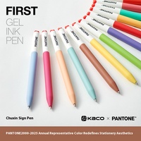 KACO Annual Representative Color Gel Pen 2pcs,2000-2025 PANTONE First Heart Series Sign Pen 0.5Black ST Examination Brush Pens