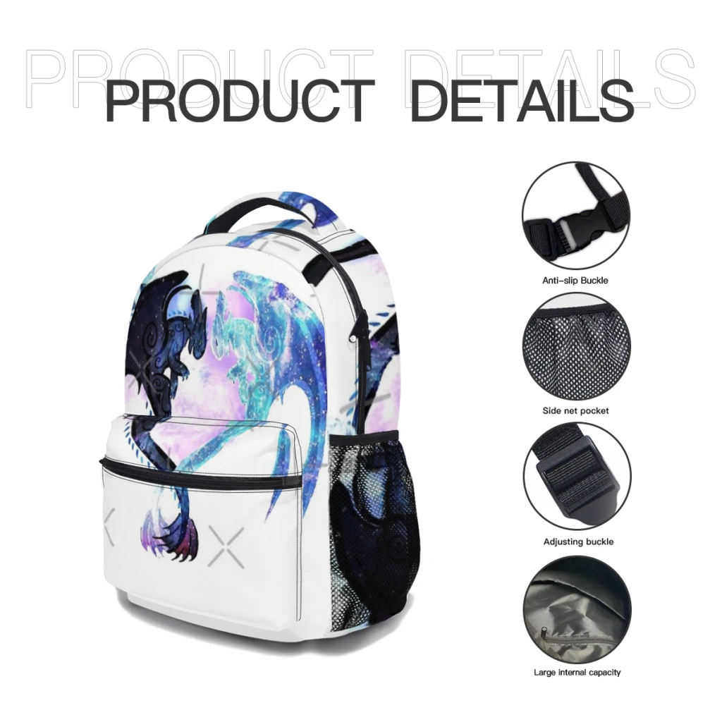 Dragon Heart Toothless and Light Fury New Female Fashion girls High Capacity Waterproof College Backpack Trendy Girls Laptop