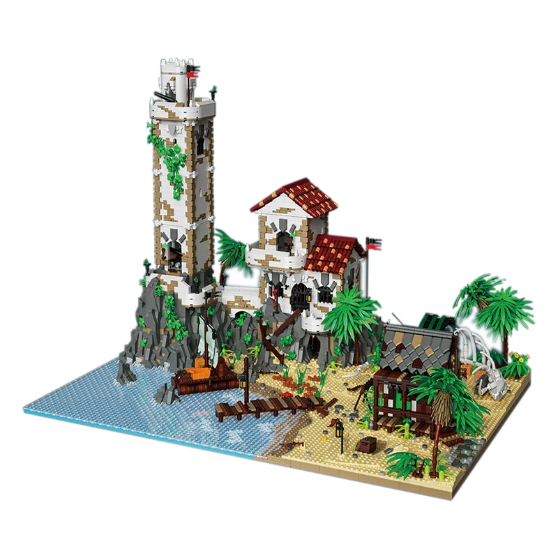 

IN STOCK MOC Idea Pirate Bay Building Blocks Assembling Medieval Architecture Bricks Model Toys for Children birthday Gift Set