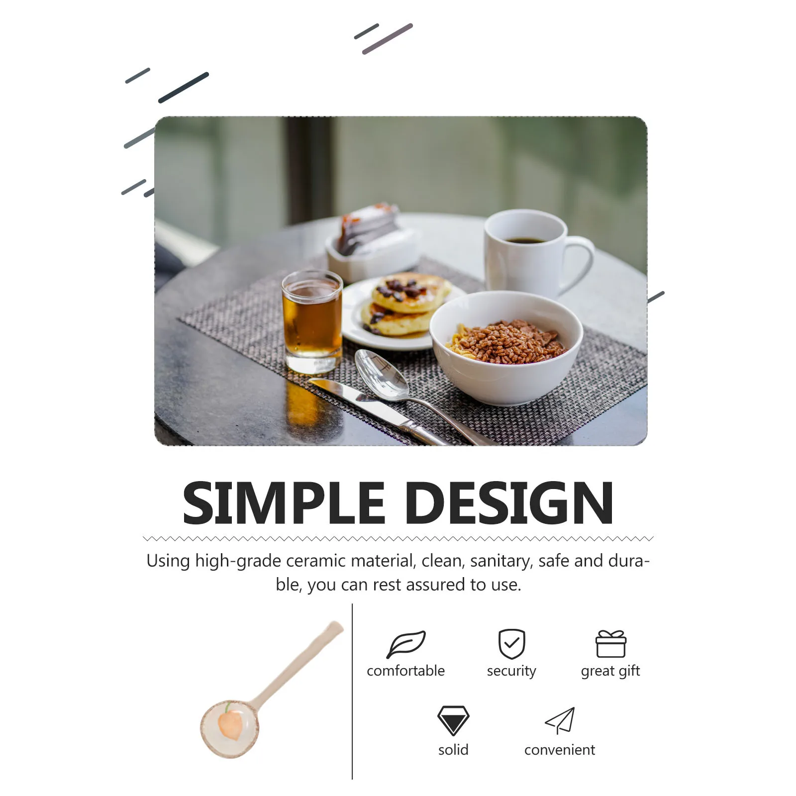 

Ceramic Soup Spoon Cartoon Pattern Japanese Style Heat Resistant Kitchen Utensil Kids Tableware Spoon Kitchen Utensil