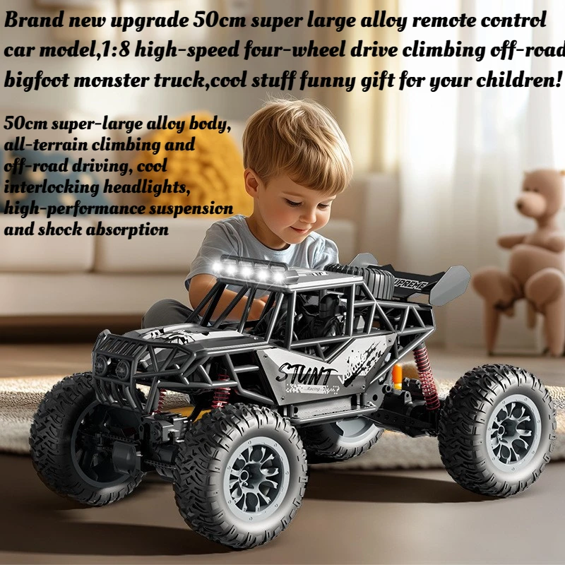 

Игрушечный автомобиль Cool Stuff, забавный подарок-горячий суперсплав 50 см, 4WD, радиоуправляемый грузовик, 1:8, восхождение по бездорожью Bigfoot Monster Truck, радиоуправляемые автомобильные игрушки для детей