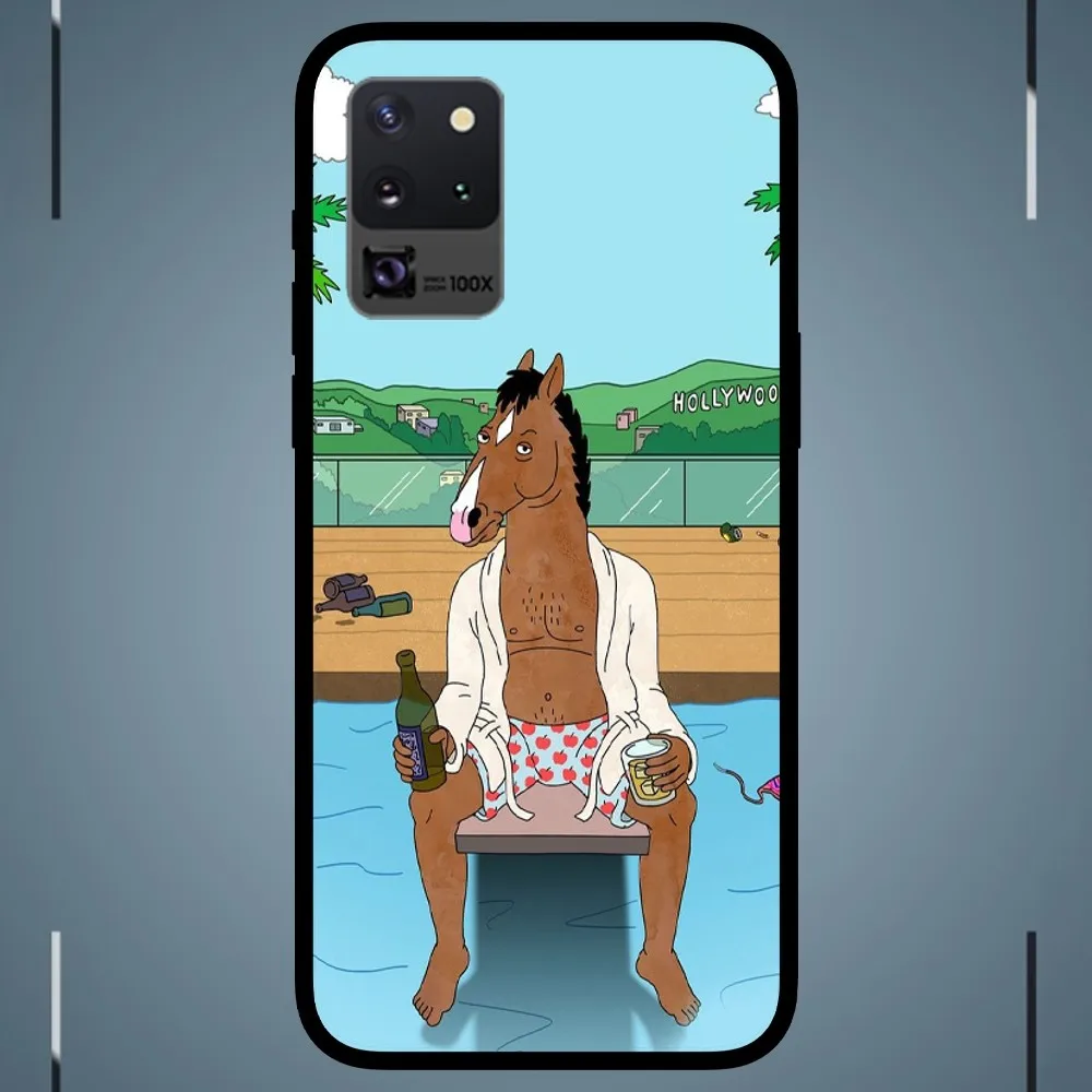 Cartoon B-Bojack H-Horseman  Phone Case For Samsung Galaxy S24 S23 S22 S21 S20 FE Note 9 10  Plus Ultra Lite 5G Black Phone Case