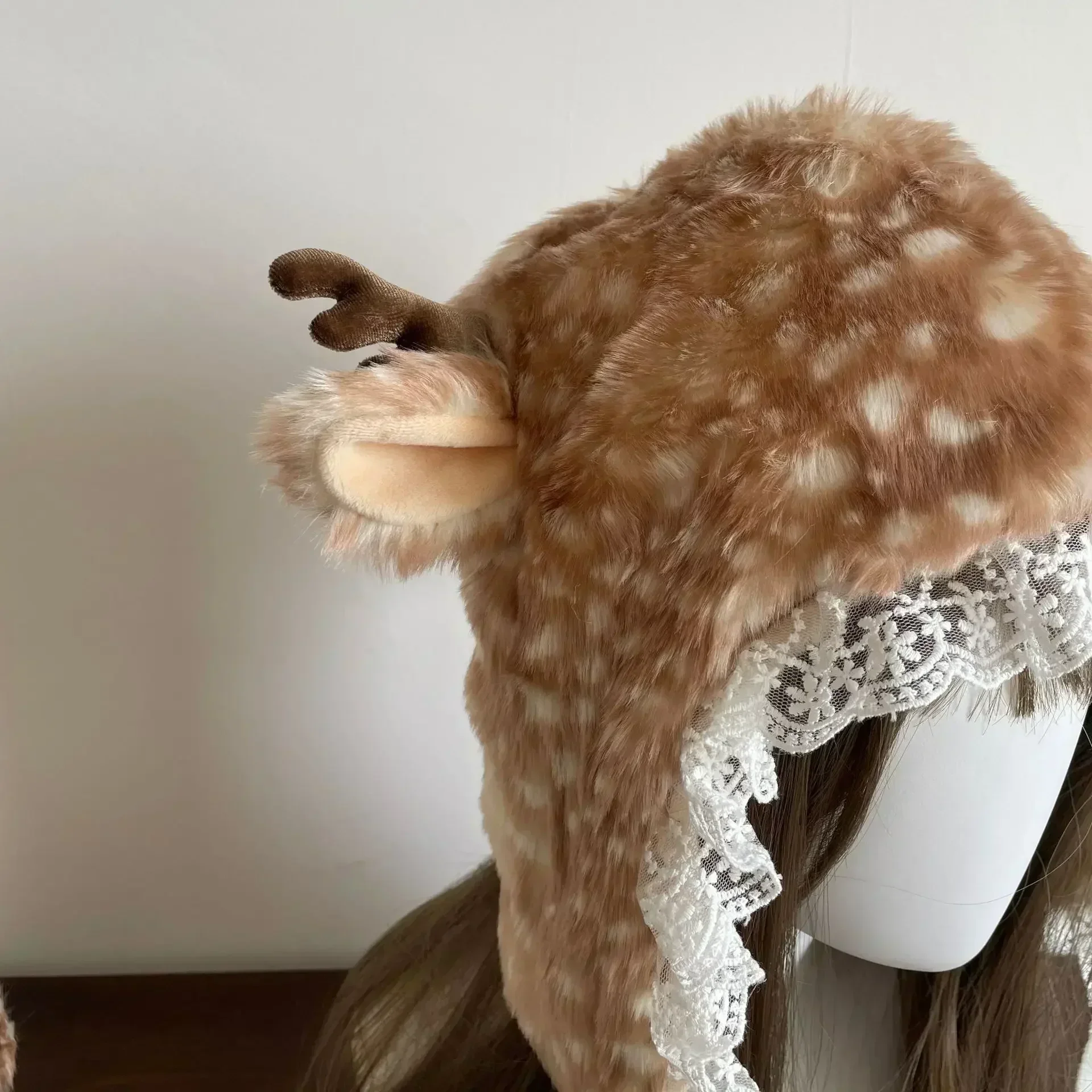 Winter Faux Fur Plush Reindeer Leg Warmers Kawaii Furry Boots Socks Cover Gothic Punk High Boots Socks Performance Costume