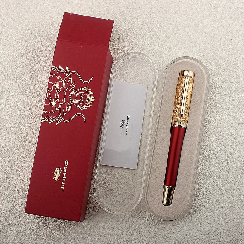 JINHAO Luxury Dragon Year Fountain Pen Fine Nib, 3D Dragon Stereoscopic Carving Collect Gift Pen