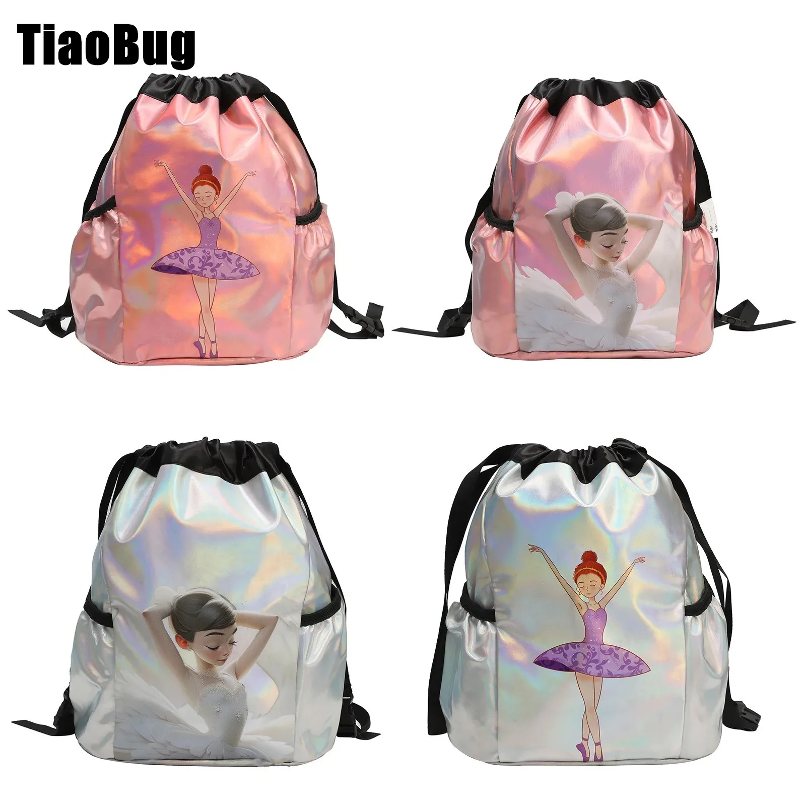 

Children Girls Cartoon Dance Waterproof Bag Adjustable Large Capacity Backpack for Dancing Schooling Travel Daily Use