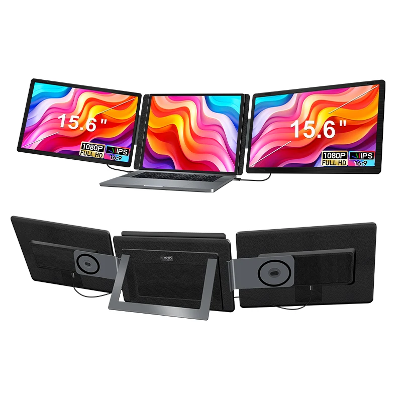15.6 Inch Folded Detachable Dual Screen IPS Type C Por Plug and Play Desktop LCD for Win Business Use